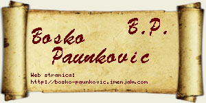 Boško Paunković vizit kartica